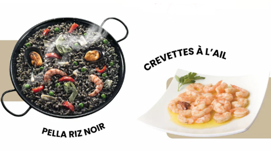 DUO PAELLA RIZ NOIR + CREVETTES À L'AIL