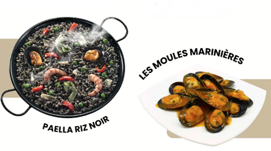DUO PAELLA RIZ NOIR + MOULES MARINIÈRES